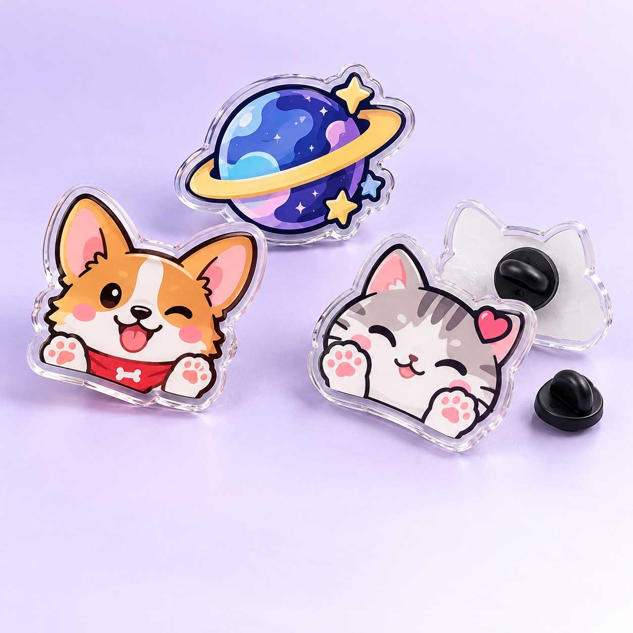 Custom Acrylic Pins for Creative Logo and Artwork Designs