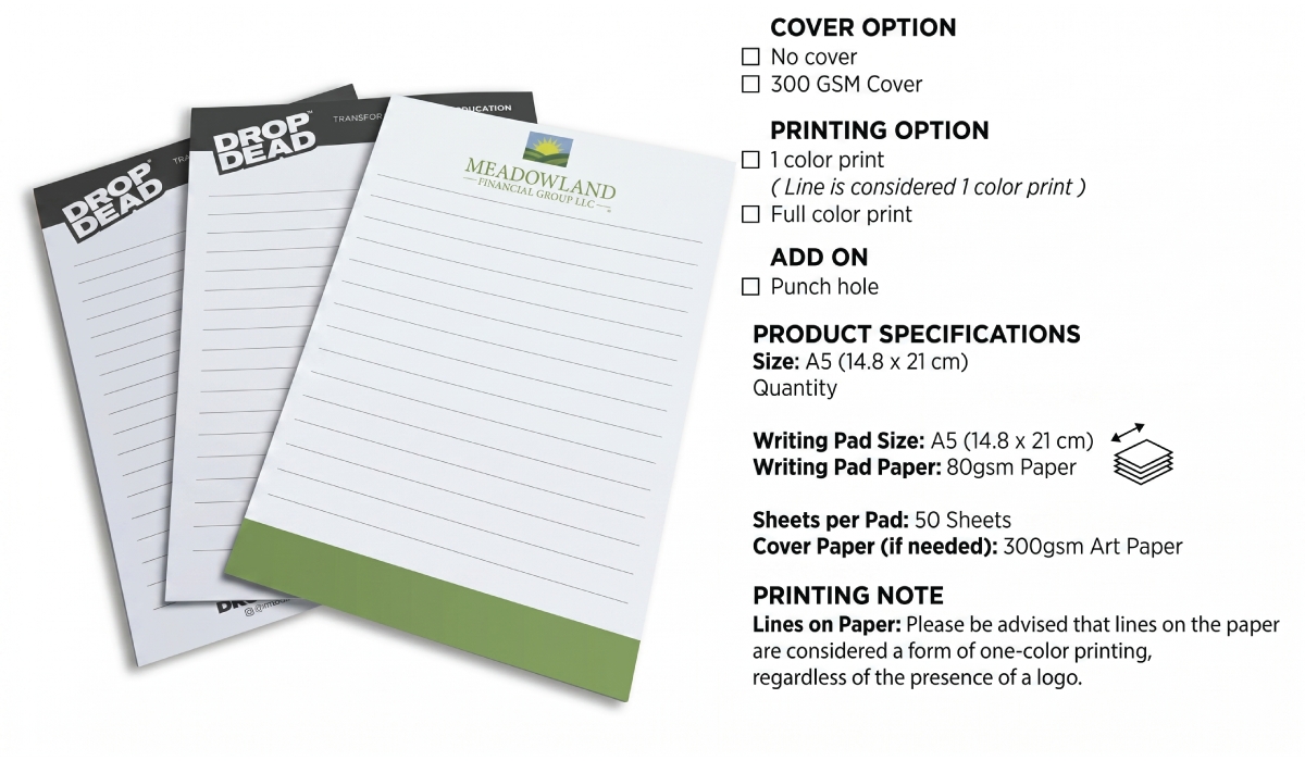 A5 Writing Pad